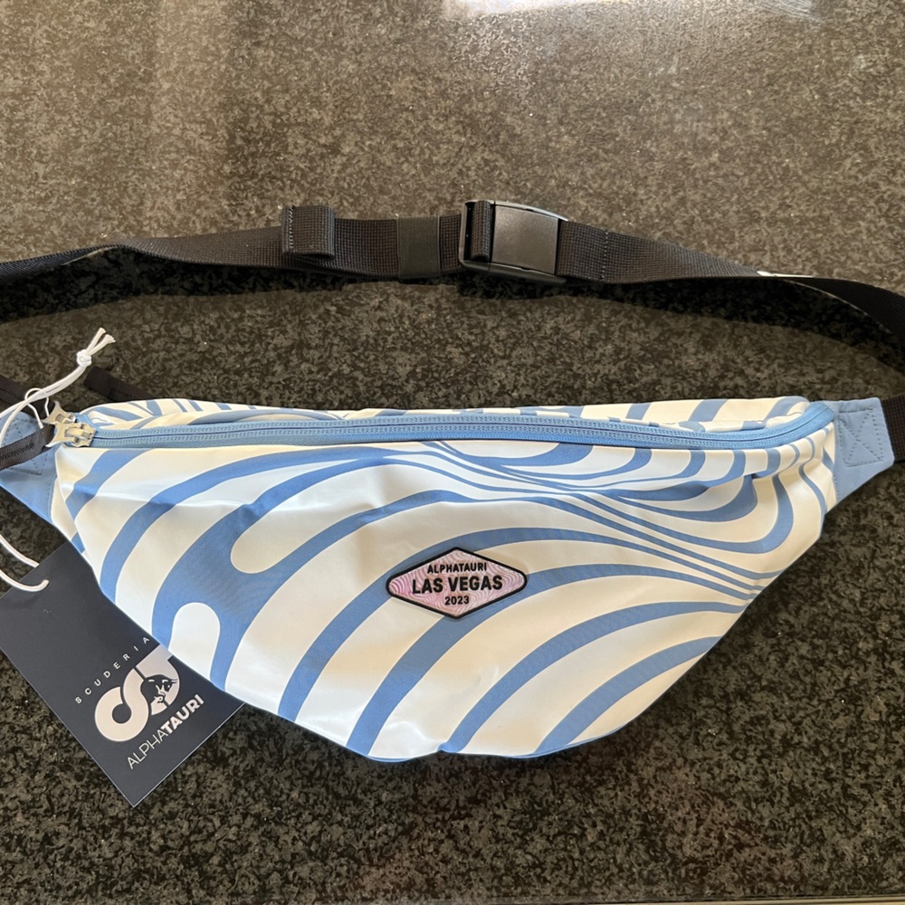 Formula 1 F1 Alpha Tauri Las Vegas Blue and White Crossbody Bag